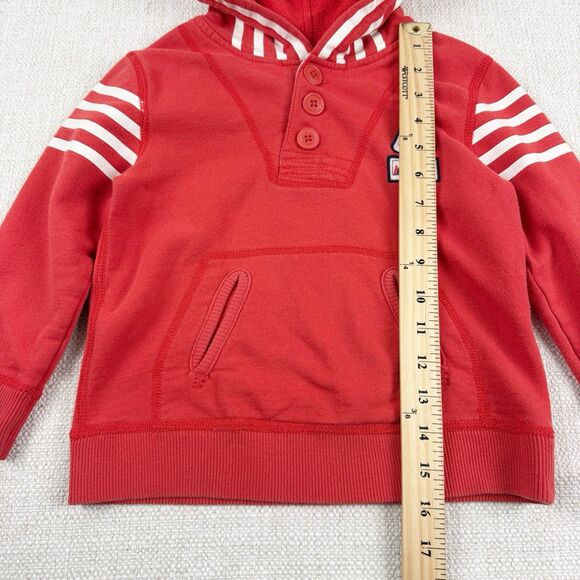 Genuine Kids From OshKosh Orange White Stripes 3 Button Pullover Hoodie Size 4T - Picture 12 of 14